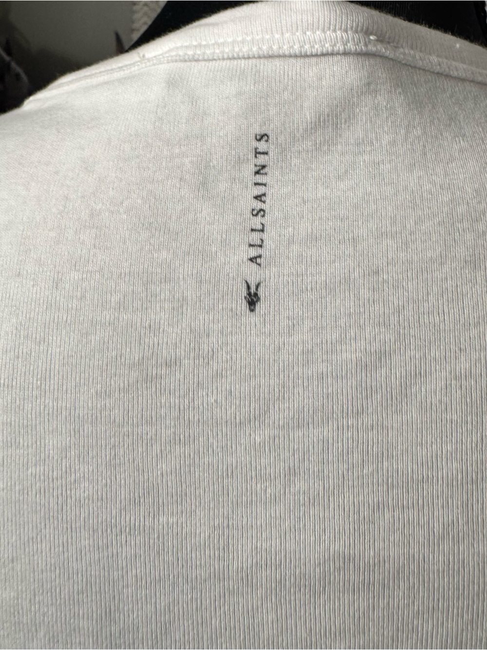 AllSaints White Long-Sleeve Crewneck Top 100% cotton - Picture 3 of 4
